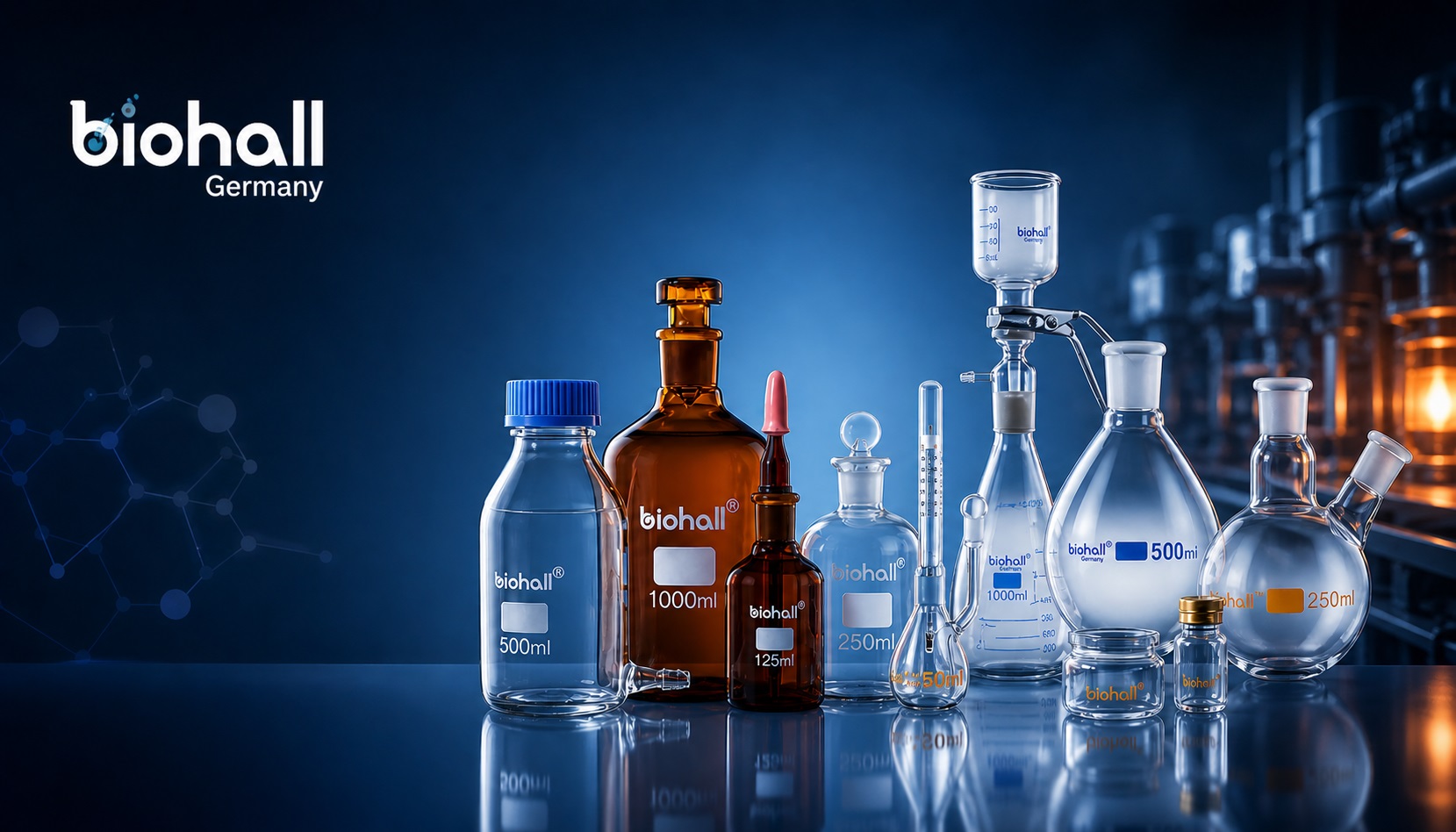 Laboratory glassware close up
