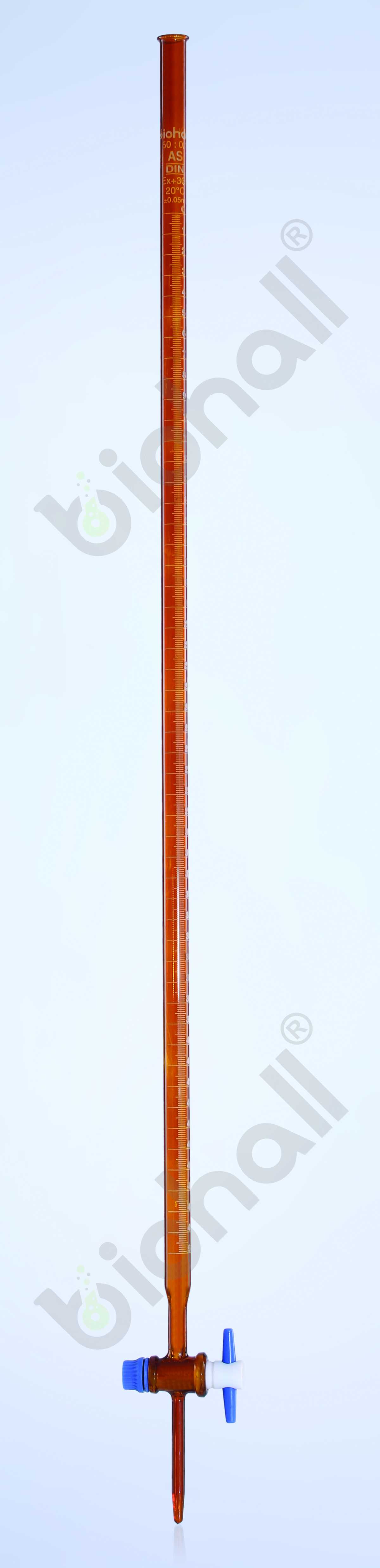 AMBER Burettes with PTFE Stopcock, Class A