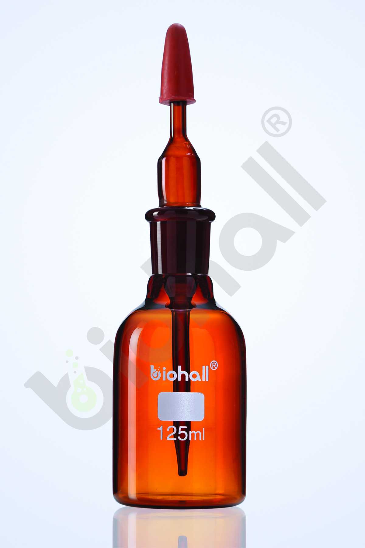 Dropping Bottles, Amber, with Rubber Teat